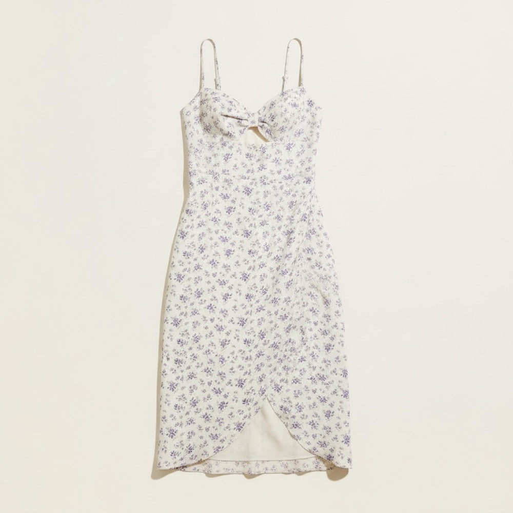 Reformation Women's White and Blue Dress